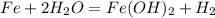 Fe+2H_2O=Fe(OH)_2+H_2