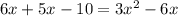 6x+5x-10=3x^{2}-6x