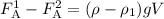 F_\text A^1-F_\text A^2=(\rho-\rho_1)gV