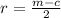 r=\frac{m-c}{2}