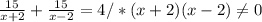 \frac{15}{x+2} + \frac{15}{x-2} = 4 /* (x+2)(x-2)\neq0