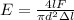 E=\frac{4lF}{\pi d^{2}зl}