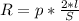 R=p*\frac{2*l}{S}