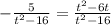 -\frac{5}{t^2-16}=\frac{t^2-6t}{t^2-16}