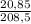 \frac{20,85}{208,5}