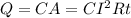 Q=CA=CI^2Rt