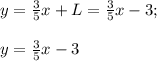 y=\frac{3}{5}x+L=\frac{3}{5}x-3;\\\\y=\frac{3}{5}x-3