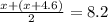 \frac{x+(x+4.6)}{2}=8.2