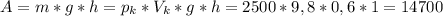 A=m*g*h=p_k*V_k*g*h=2500*9,8*0,6*1=14700