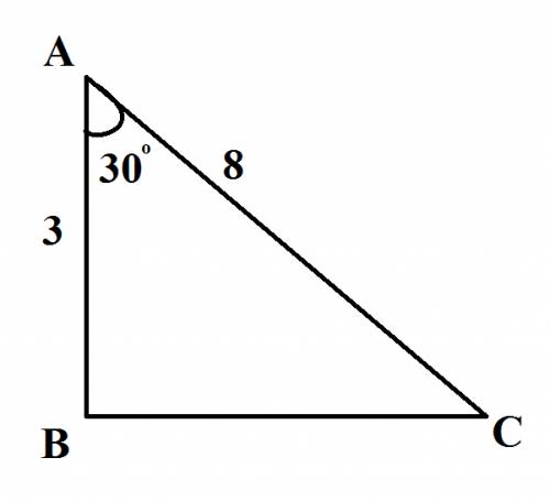 Две стороны треугольника равны 3 и 8,а угол между ними равен 30 градусов.найдите площадь треуголника