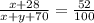 \frac{x+28}{x+y+70} = \frac{52}{100}