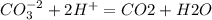 CO_3^{-2}+2H^+=CO2+H2O