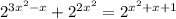 2^{3x^2-x}+2^{2x^2}=2^{x^2+x+1}