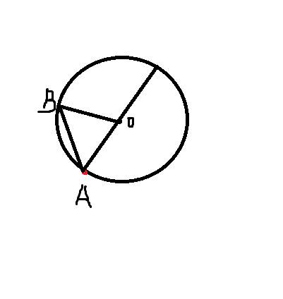Из точки данной окружности проведены диаметр и хорда. равная радиусу.найдите угол между ними