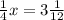 \frac{1}{4}x=3\frac{1}{12}