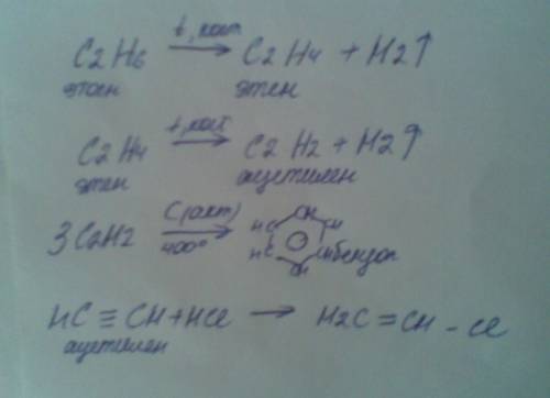 Напишите уравнение реакции с указанием условий протикания: а) > > > > c6h6 б) c2h2cl4 |