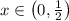 x\in\left(0,\frac{1}{2}\right)