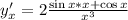 y'_x=2\frac{\sin x*x+\cos x}{x^3}