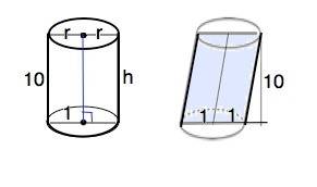 Высота цилиндра равна 10 см, радиус основания 1см. найдите площадь осевого если можно подробнее