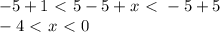 -5+1\ \textless \ 5-5+x\ \textless \ -5+5\\ -4\ \textless \ x\ \textless \ 0