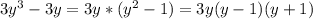 3y^3-3y=3y*(y^2-1)=3y(y-1)(y+1)