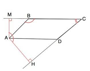 Докажите, что угол между высотами параллелограмма, проведенными из вершины острого угла, равен тупом
