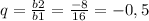 q=\frac{b2}{b1}=\frac{-8}{16}=-0,5