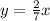 y=\frac{2}{7}x