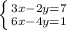 \left \{ {{3x-2y=7} \atop {6x-4y=1} \right.