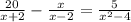 \frac{20}{x+2}-\frac{x}{x-2}=\frac{5}{x^2-4}