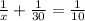 \frac{1}{x}+\frac{1}{30}=\frac{1}{10}