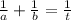 \frac{1}{a}+\frac{1}{b}=\frac{1}{t}