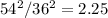 54^{2}/36^{2}=2.25