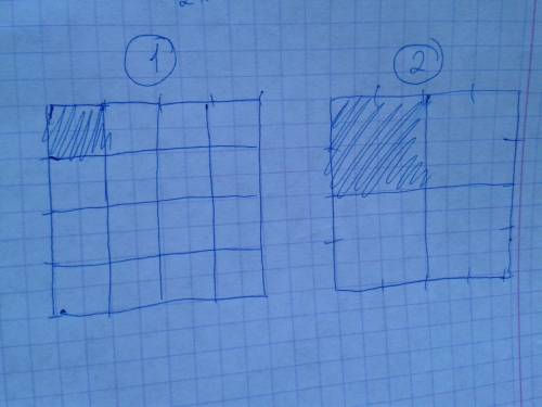 Начерти 2 одинаковых квадрата со стороной 4 см. в первом закрась одну шестнадцатую , а во втором одн