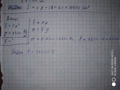 Определите силу тяжести которая действует на стальной брусок объемом 1м^3 .плотность стали 7800кг/м^