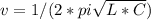 v=1/(2*pi\sqrt{L*C})