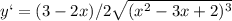 y`=(3-2x)/2 \sqrt{(x^2-3x+2)^3}