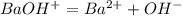 BaOH^+ = Ba^{2+} + OH^-