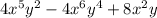 4x^{5}y^{2} - 4x^{6}y^{4} +8x^{2}y