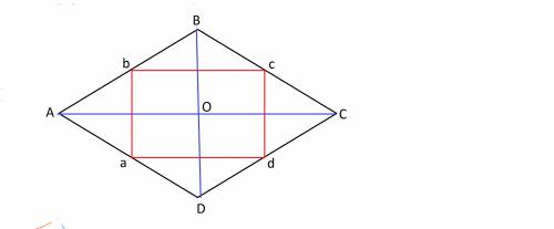 Вершинами четырехугольника являются середины сторон ромба со стороной 4 см и углом 120 градусов. най