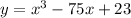 y=x^3-75x+23