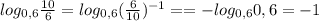 log_{0,6}\frac{10}{6}=log_{0,6}(\frac{6}{10})^{-1}==-log_{0,6}0,6=-1