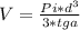 V=\frac{Pi*d^{3}}{3*tga}