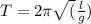 T=2\pi\sqrt(\frac{l}{g})