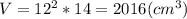 V=12^2*14=2016(cm^3)