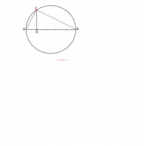 Из окружности с на ее диаметр ав опущен перпендикуляр сd. основание перпендикуляра -точка d делит ди