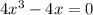 4x^3-4x=0