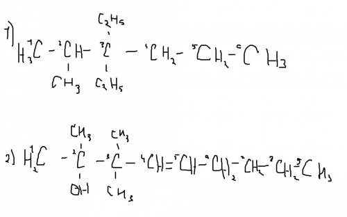 Написать формулы соединений: 2-метил-3,3-диэтилгексан 2,3,3-метилен-нонен-4-ол-2