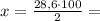 x=\frac{28,6\cdot100}{2}=