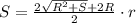 S= \frac{2 \sqrt{ R^2+S}+2R}{2}\cdot r